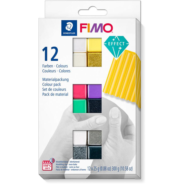 Комплект от 12 цвята пластелин, Fimo, 12 x 25g, Multicolor