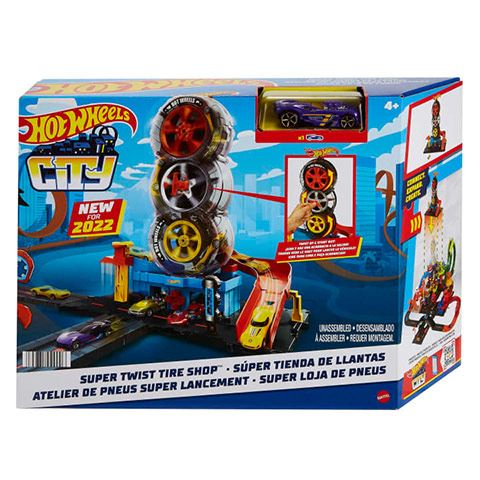 Mattel Hot Wheels: City Tripla kerekes gumiszerviz játékszett (HDP02) (HDP02)