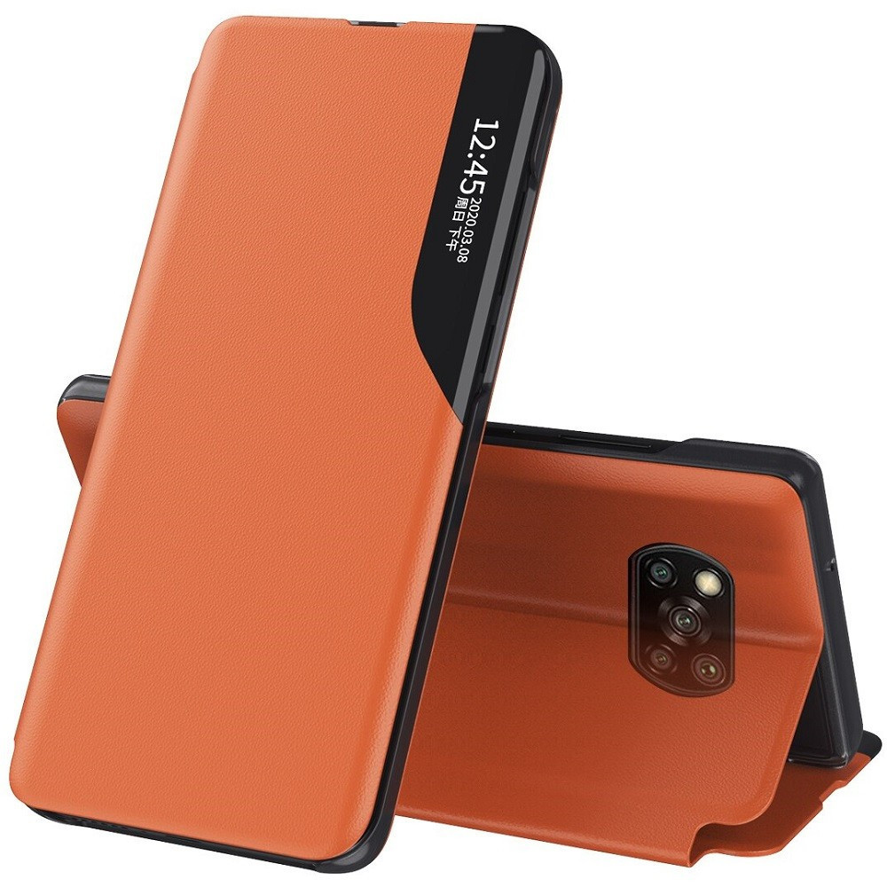 Xiaomi Redmi Note 9T 5G, Oldalra nyíló tok, stand, hívás mutatóval, Wooze FashionBook, sárga (115553)