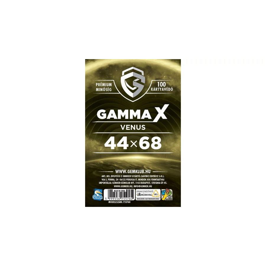 Gém Klub Gamma X Venus kártyavédő 44x68 mm (DAV34154)