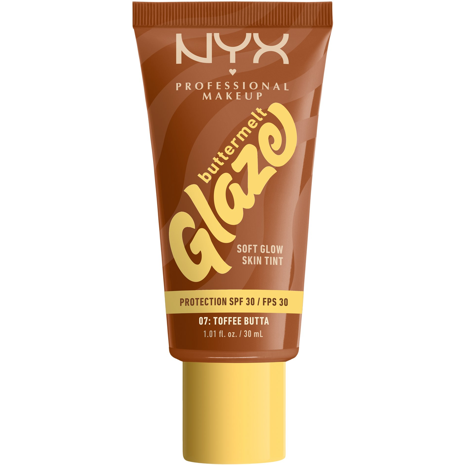 NYX PROFESSIONAL MAKEUP Buttermelt Glaze Soft Glow Skin Tint + SPF30, Toffee Butta (800897266813)