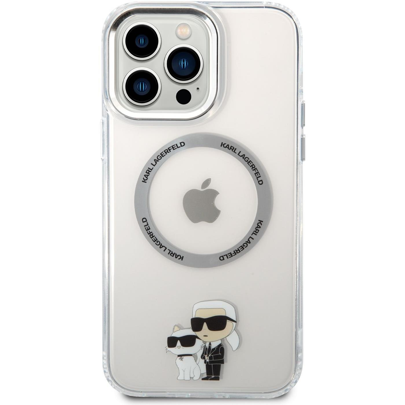 Karl Lagerfeld IML Karl and Choupette NFT iPhone 13 Pro Max átlátszó MagSafe hátlap tok (KLHMP13XHNKCIT)