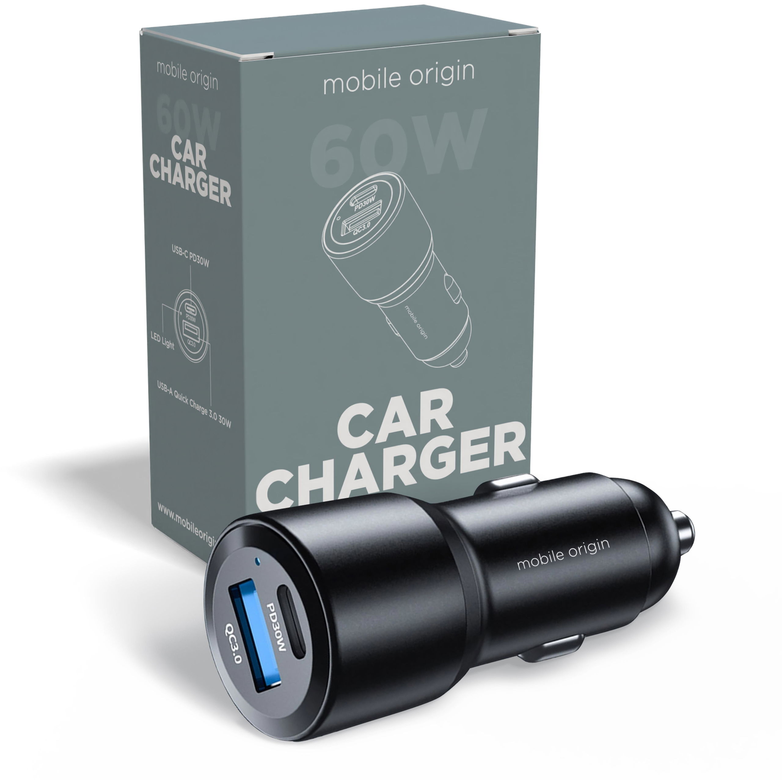 Mobile Origin Car Charger 60W USB-C and USB-A (FRL-CCH60W-01)