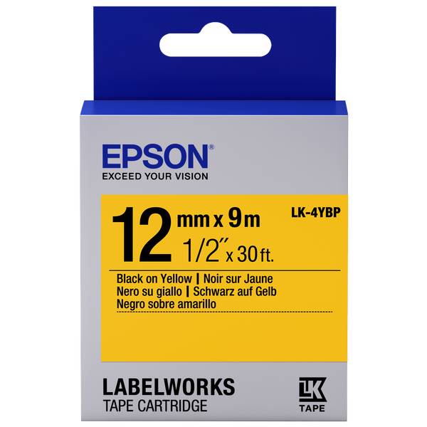 Epson LK-4YBP nastro per etichettatrice Nero su giallo