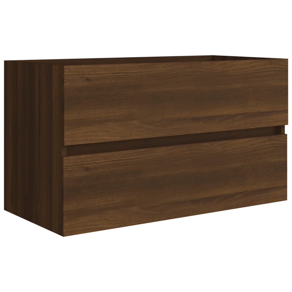 barna tölgy színű szerelt fa mosdószekrény 80 x 38,5 x 45 cm (815653)