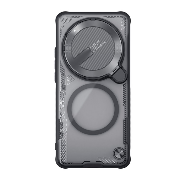 Nillkin ICEBLADE PROP szilikon telefonvédő (ütésállóság, kameravédő, kitámasztó, MagSafe) FEKETE Xiaomi 15 Ultra (GP-169291)