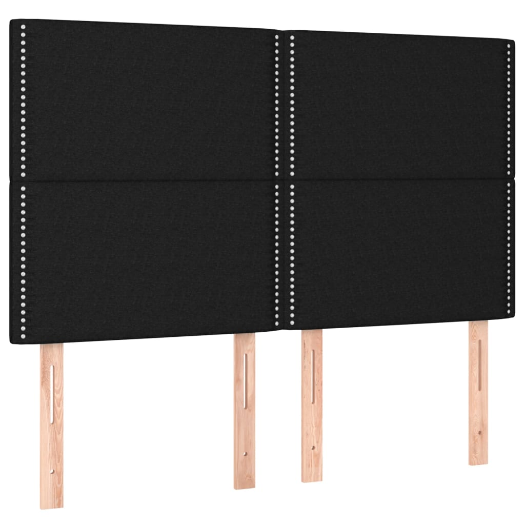 4 db fekete szövet fejtámla 72 x 5 x 78/88 cm (3116192)