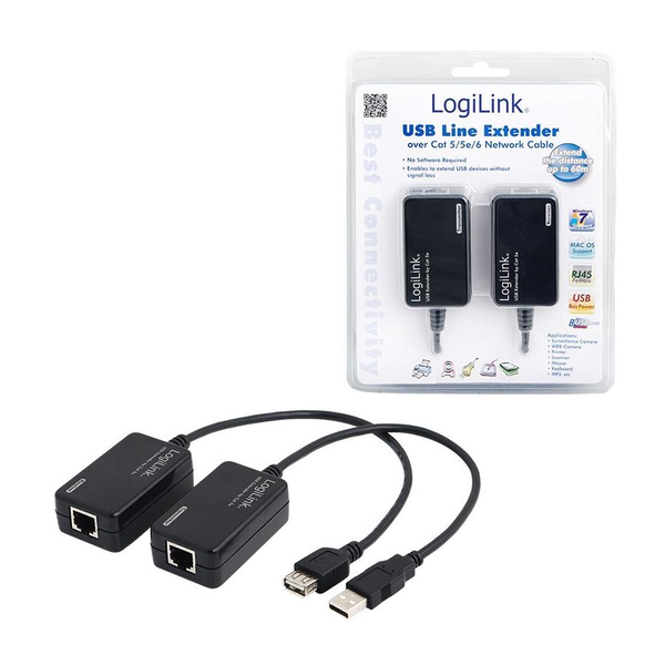 USB Extender via Cat5/6 max. 60 meter LogiLink
