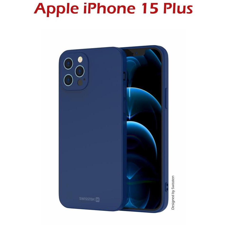 Swissten Soft Joy Apple iPhone 15 Plus kék tok (34500325)