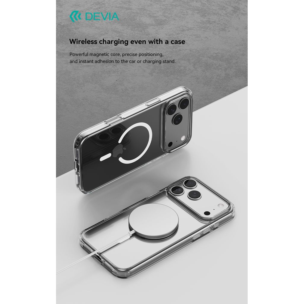 Devia Pure Clear Magnetic ütésálló tok - Apple iPhone 17 Pro Max - átlátszó (ST132870)