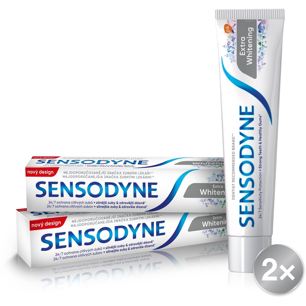 Комплект от 2 пасти за зъби Extra Whitening, Sensodyne, 75 мл