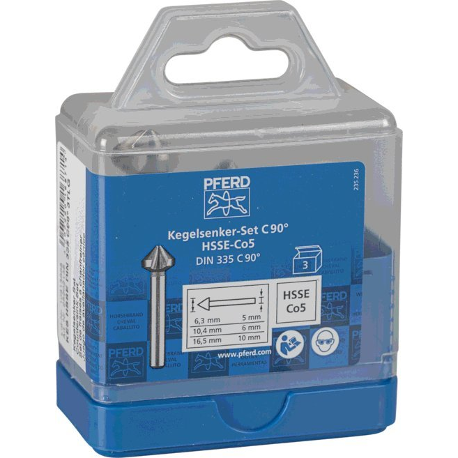 PFERD TOOLS SET KES HSSE DIN 335 C90° 3 25202155 Marófúró készlet HSS 1 db ( )
