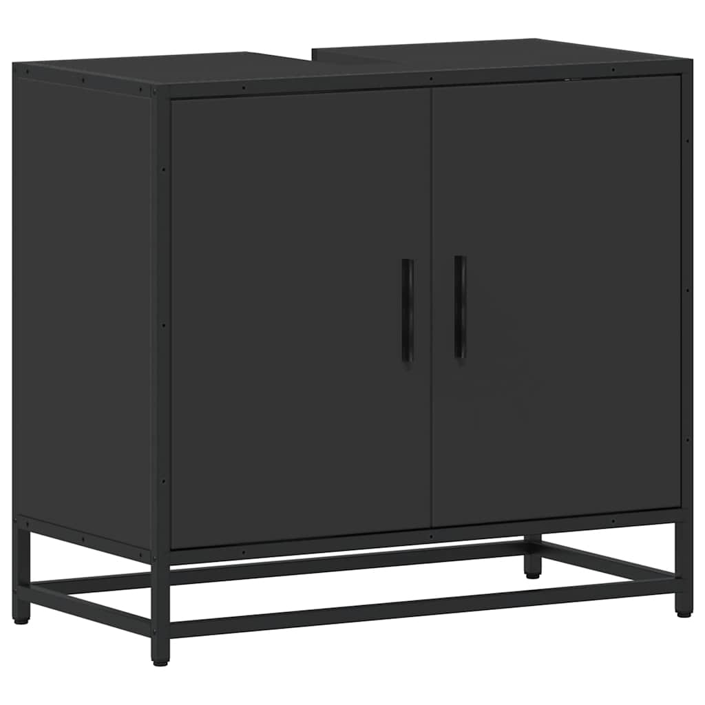 mosdószekrény fekete 65x33x60 cm 65x33x60 cm műfa (849264)