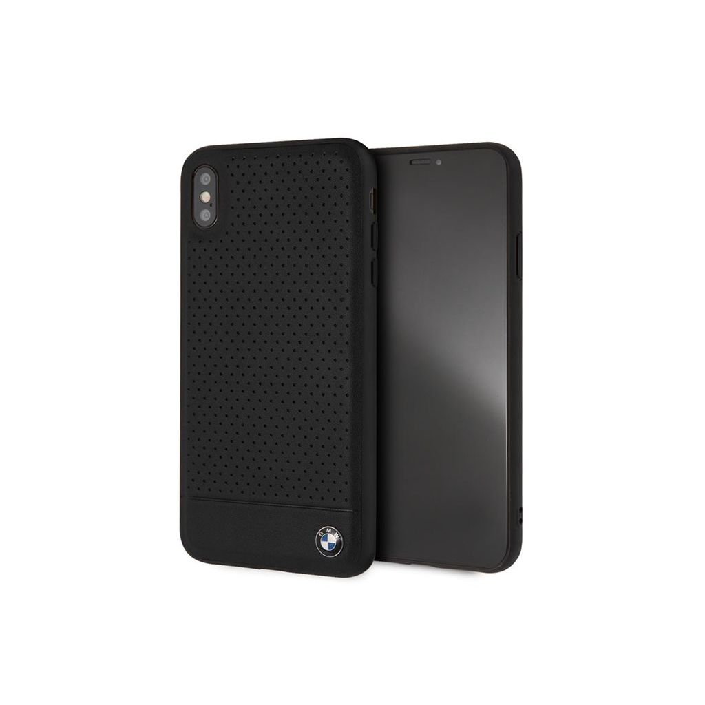BMW Hardcase Apple iPhone XS Max Szilikon Hátlap Tok - Fekete perforált (BMHCI65PEBOBK)