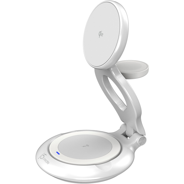 j5create JUPW3415-N зарядно за мобилни устройства Смарт ръчен часовник, Слушалки, Смартфон Бяла USB Безжично зареждане Бързо зареждане На закрито