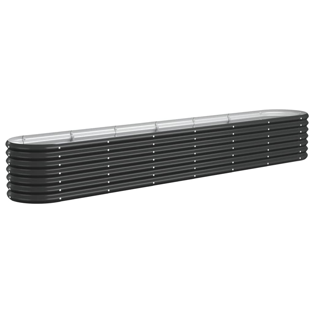 antracitszürke porszórt acél kerti magaságyás 260x40x36 cm (318881)