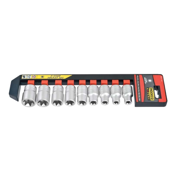  Modeco Zestaw nasadek Torx 1/2" E10-E24 9szt. (MN-57-153)