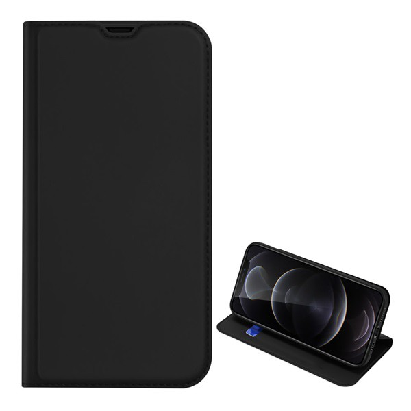 DUX DUCIS SKIN PRO tok álló, bőr hatású (FLIP, oldalra nyíló, bankkártya tartó, asztali tartó funkció) FEKETE [Apple iPhone 13 Pro Max] (5996591097770)