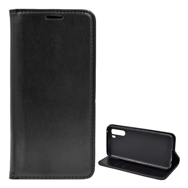 Tok álló, bőr hatású (FLIP, oldalra nyíló, asztali tartó funkció) FEKETE [Oppo A91] (5996591073002)
