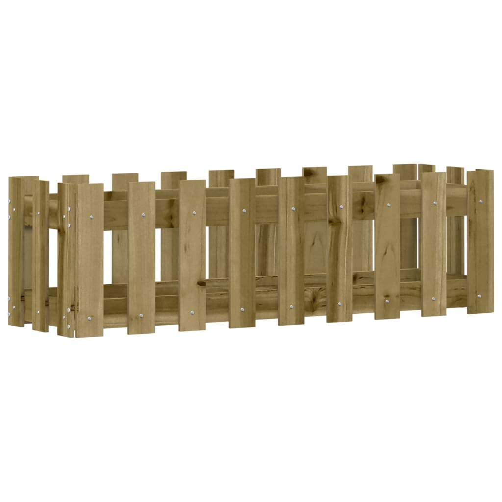 impregnált fenyőfa kerti magaságyás kerítéssel 100 x 30 x 30 cm (832476)