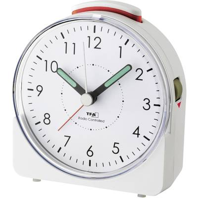 TFA Dostmann  (60.1513.02) Rádiójel vezérlésű Ébresztőóra Fehér Fluoreszkáló Mutató