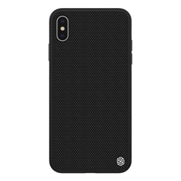 NILLKIN TEXTURED műanyag telefonvédő (érdes felület, közepesen ütésálló, szilikon keret, 3D minta) FEKETE [Apple iPhone XS Max 6.5] (5996457821075)