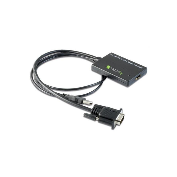 Techly IDATA HDMI-VGA3 videokabel adapter Sort