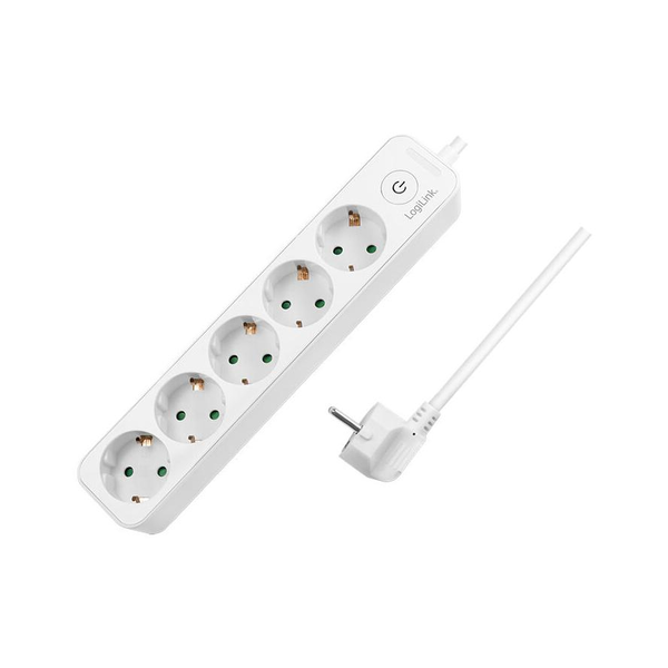 Napájacia lišta Logilink LPS246 5 zásuviek 1,5 m biela