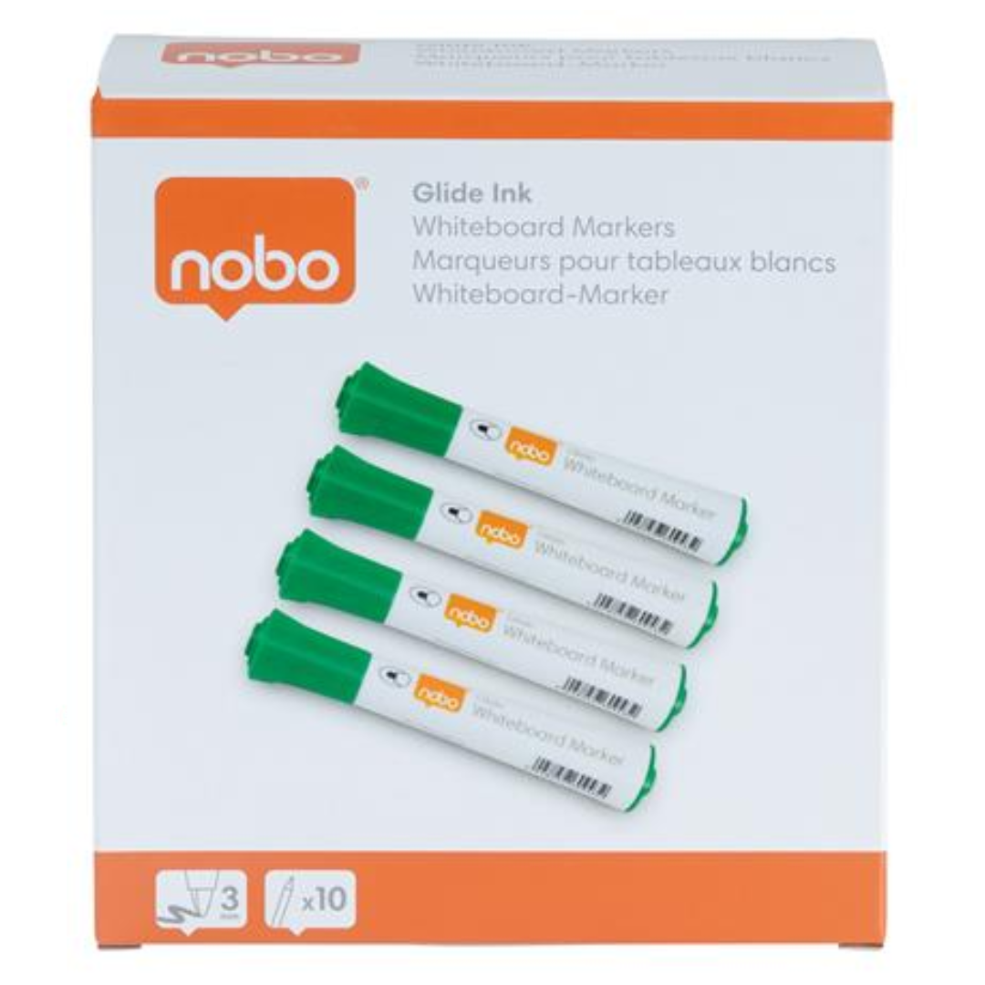 NOBO Glide 2mm Táblamarker - Zöld (10 db / csomag) (1915267)