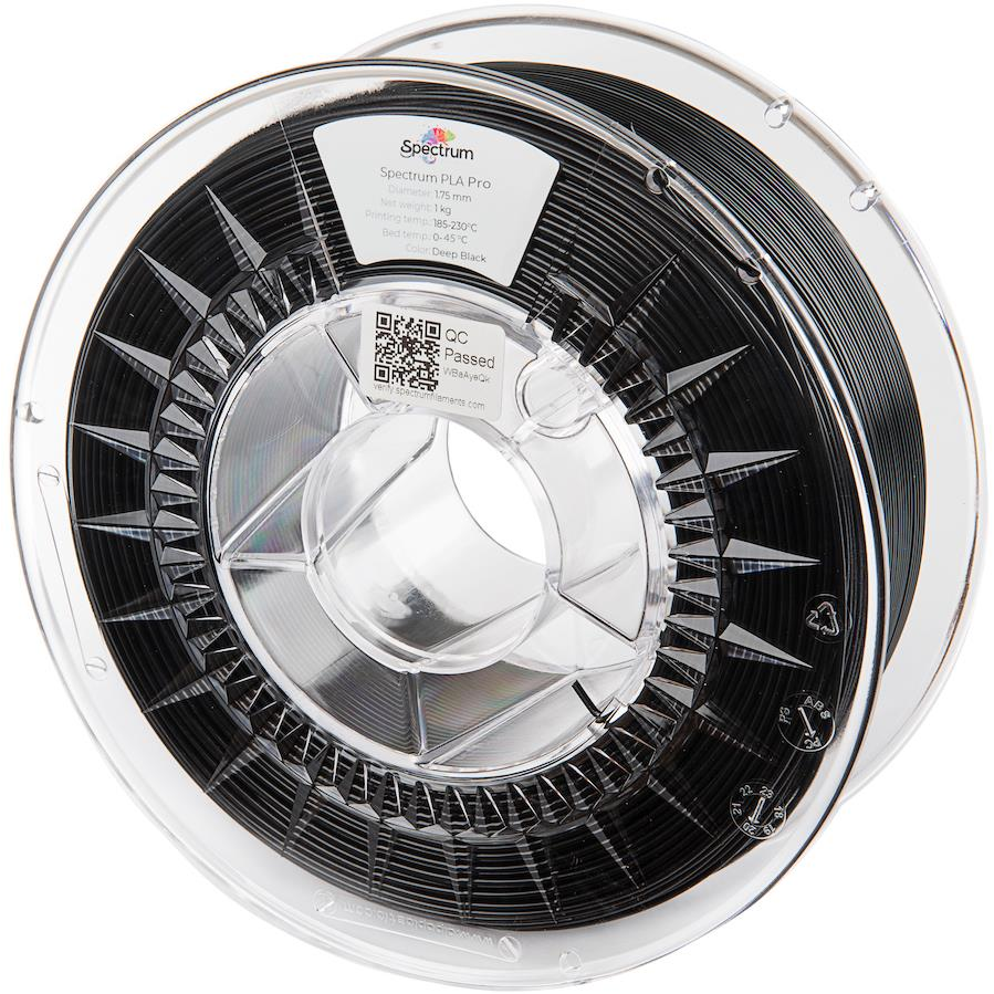 Spectrum 3D nyomtatószál, PLA Pro, 1,75 mm, Deep Black, 1 kg (80098)