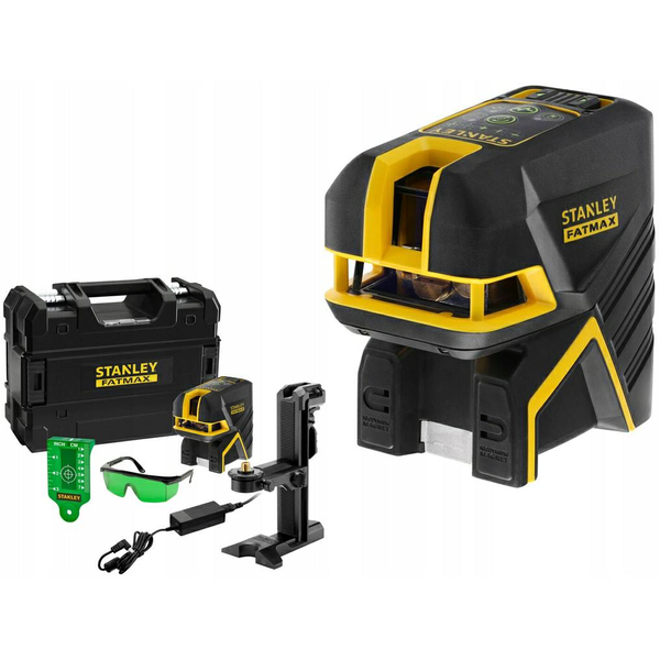 Stanley Nivel Laser De Cruz + 5 Puntos – Verde. 20 Metros (50 Metros Con Detector) ±3mm/m