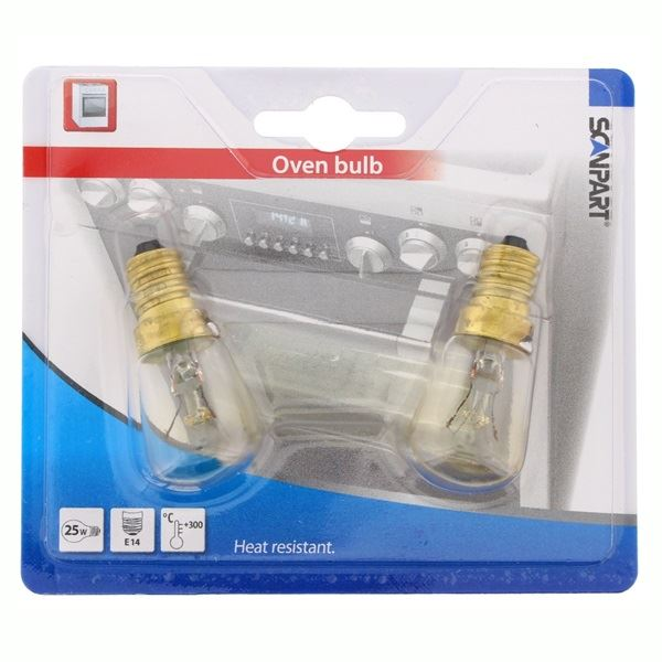 Scanpart 25W 300°C 2db-os sütőlámpa izzókészlet (1109547505) (s1109547505)