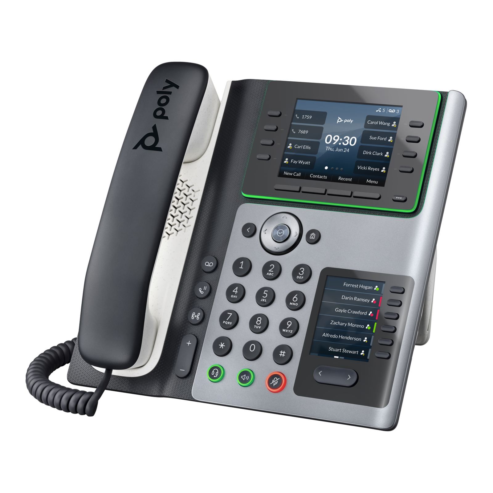 HP Poly Edge E450 VoIP Telefon + PoE - Fekete/Fehér (82M90AA)