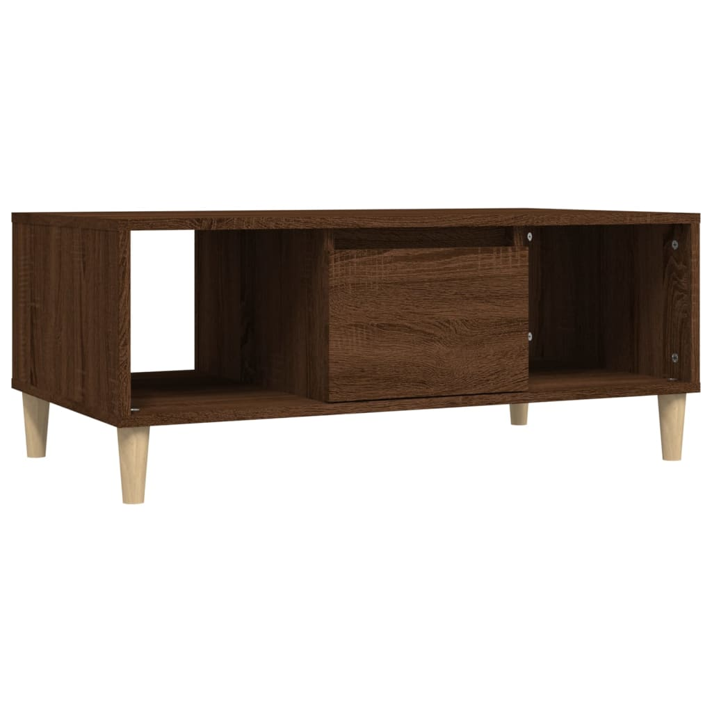 barna tölgyszínű szerelt fa dohányzóasztal 90x50x36,5 cm (821067)