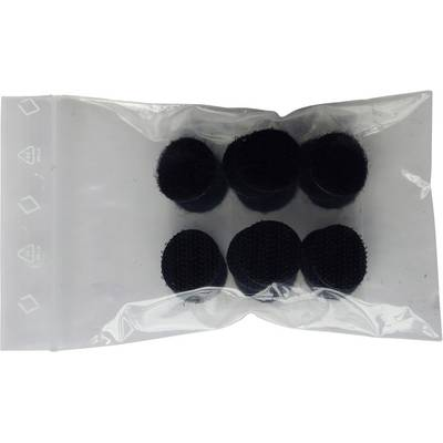 Tépőzár pontok Felragasztható Bolyhos és horgos fél (O) 19 mm Fekete TRU COMPONENTS 685-330-Bag 8 db (1586377)