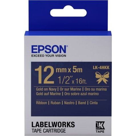 Epson LK-4HKK címkéző szalag Sötétkék alapon aranyszínű (C53S654002)