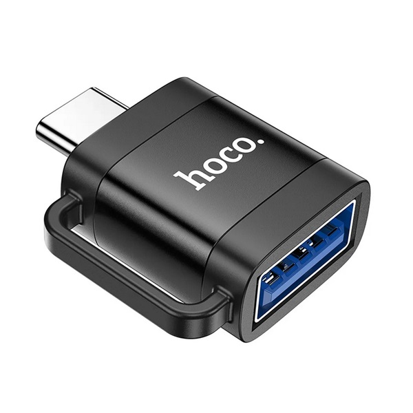 Hoco adapter (USB aljzat - Type-C, adatátvitel és töltés, OTG) FEKETE (UA31C_B) (UA31C_B)