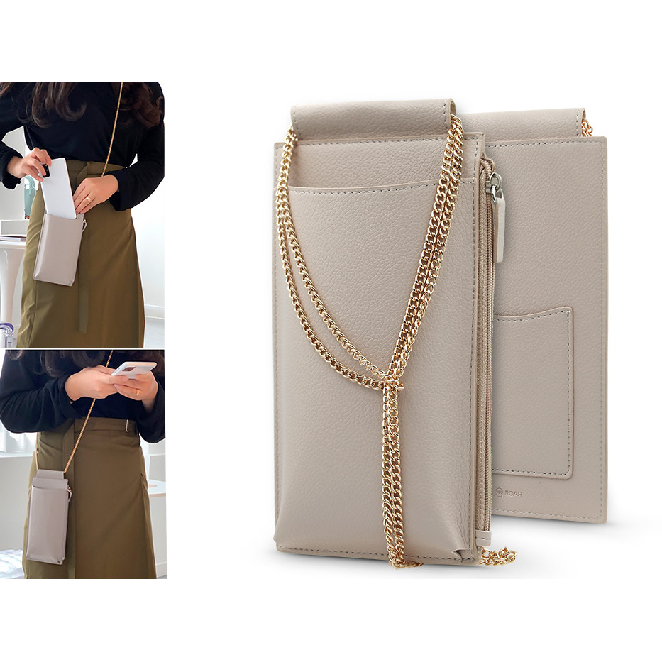 ROAR univerzális vállra akasztható mobiltelefon táska - ROAR Smart Mini Cross Bag - beige (PT-6810)