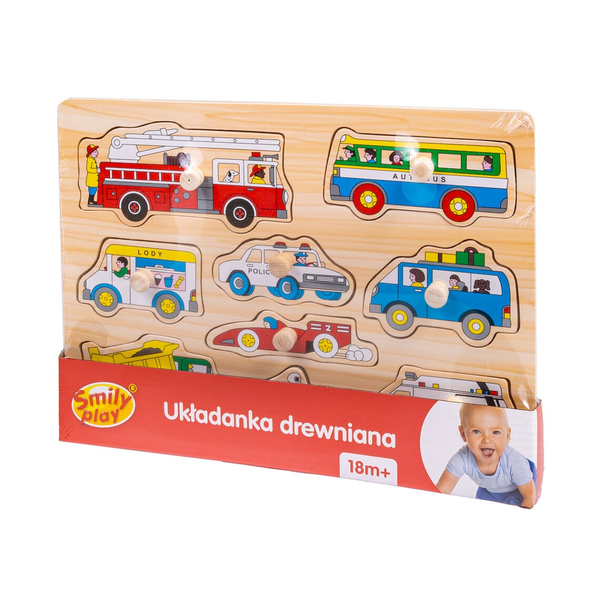 Smily Play Járművek - 9 darabos fa puzzle
