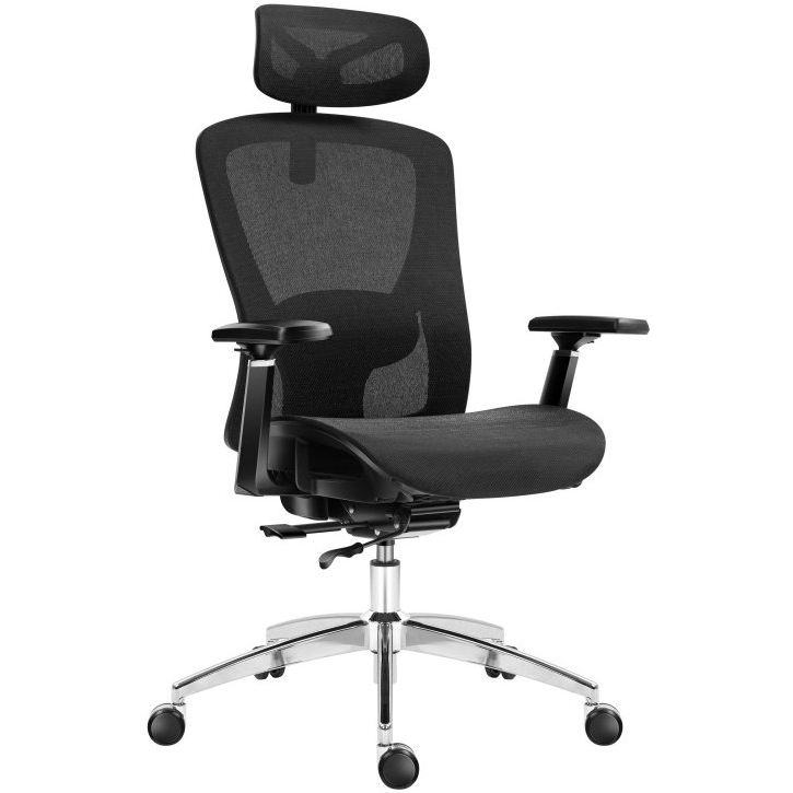Ergonomikus Irodai Forgószék, Hálós Szellőzőanyag, Dönthető Háttámla, Állítható Ülésmélység, Fekete (MA-EXPERT 5.3 BLACK)