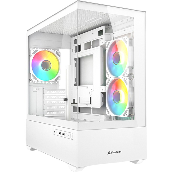 Sharkoon MK6 RGB Mini Torony Számítógépház + 3db 120mm RGB ventilátor - Fehér