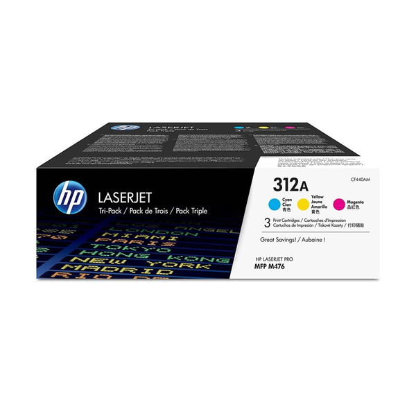 HP 312A Cyan Tri-Pack LaserJet Toner Cartridge Tonerkartusche 3 Stück(e) Original Cyan, Magenta, Gelb