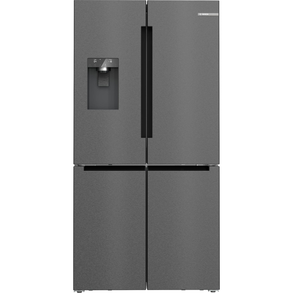 Bosch Serie 6 KFI96AXEA хладилник с фризер с две врати Свободно стоящ 574 Д E Черен, Неръждаема стомана