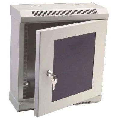 Datacom 10" 9U / 140mm, üvegajtós, szürke (7022)