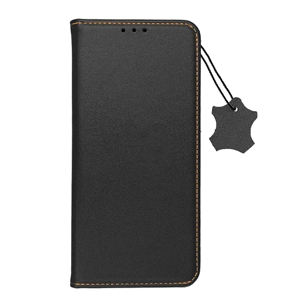 Tok álló, valódi bőr (FLIP, oldalra nyíló, asztali tartó funkció) FEKETE [Samsung Galaxy A13 4G (SM-A135F / A137F)] (5996591152028)