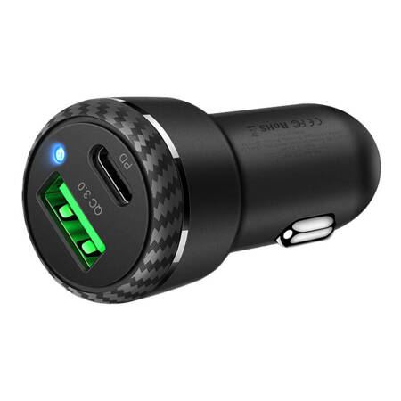 Mcdodo USB-A + USB-C 38W autós töltő fekete (CC-5970) (CC-5970)