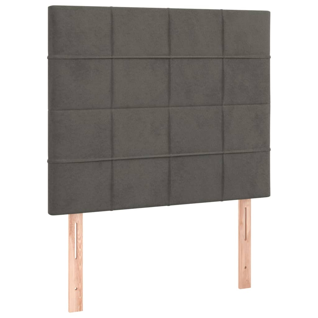 2 db sötétszürke bársony fejtámla 90x5x78/88 cm (3116369)