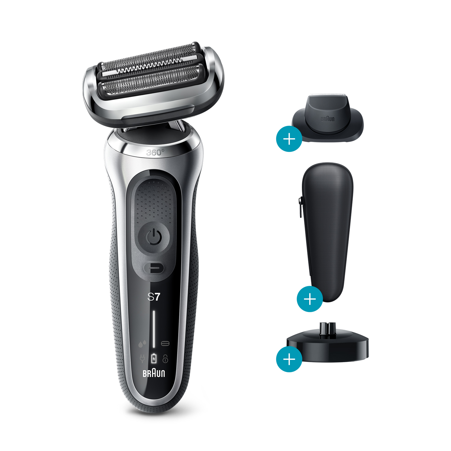 Braun Series 7 70-S4200cs Szitaborítású vágófejes borotva Vágó Ezüst (70-S4200CS SILV)