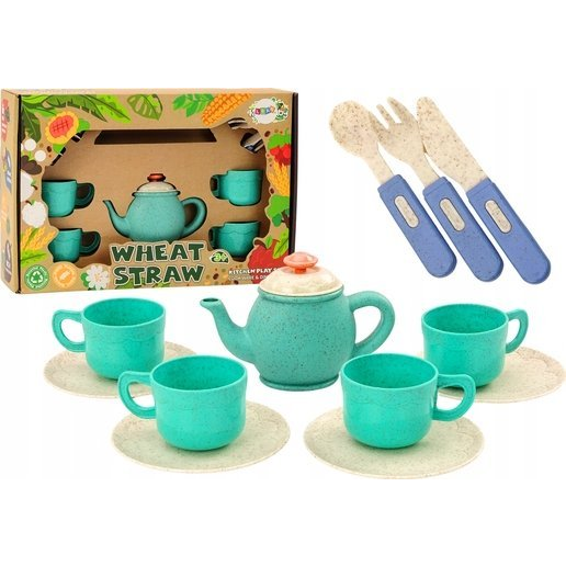 Étkészlet: Csészék, Tányérok, Evőeszközök, Teáskanna, 22 darab 19158