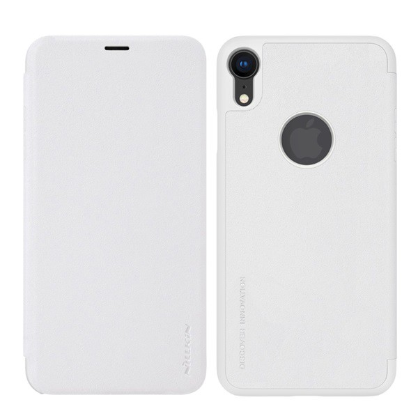 NILLKIN SPARKLE műanyag telefonvédő (bőr hatású FLIP, oldalra nyíló, logo kivágás) FEHÉR [Apple iPhone XR 6.1] (5996457814220)